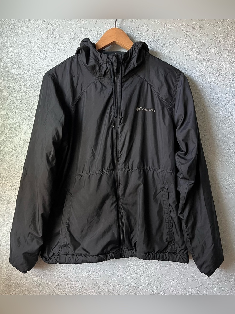Columbia Women’s S Black Fleece Lined Hooded Windbreaker Jacket Full Zip